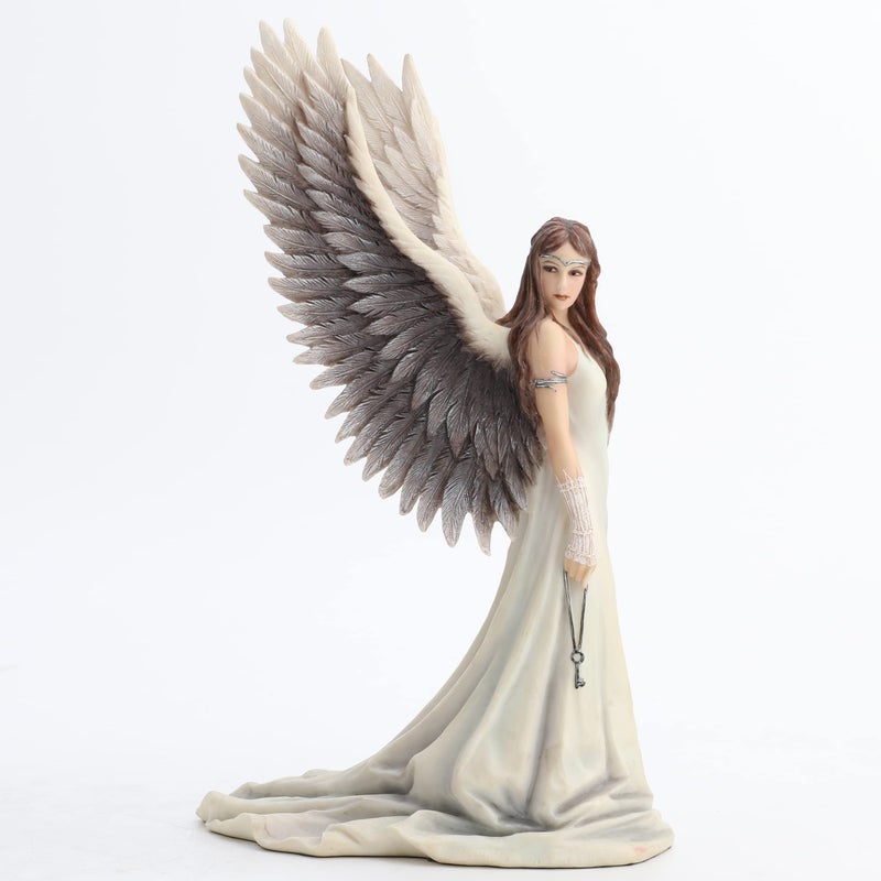 US 9.5 Inch Spirit Guide Fairy Decorative Statue Figurine, White and Gray - Image 1